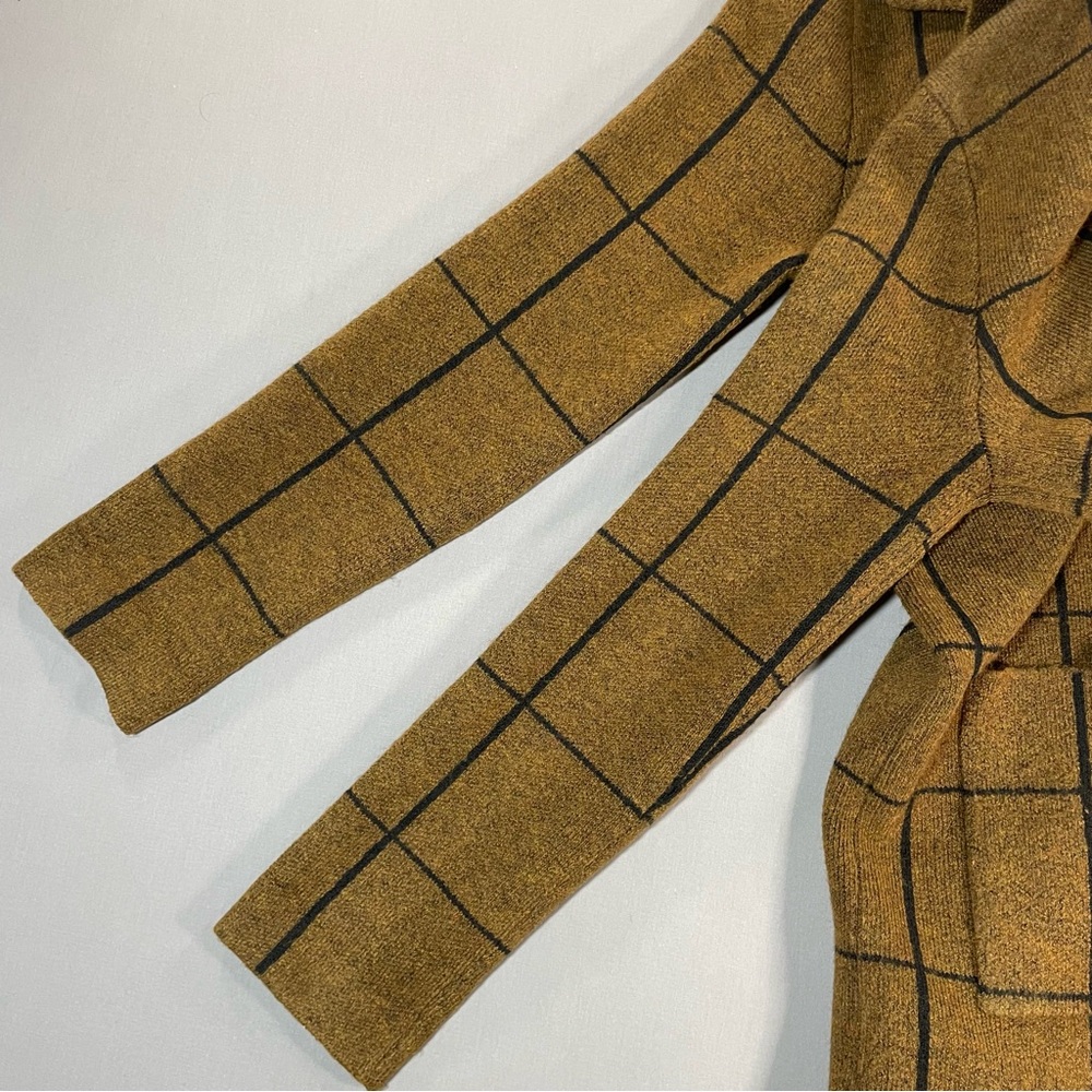 John + Jenn Long Button-Front Sweater Jacket/Coat, Windowpane - Womens Small - Picture 9 of 16